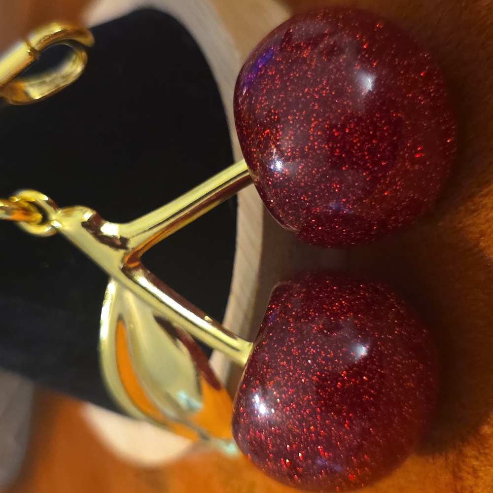 Cherry Keychain/ Purse Chain with Gold Accents - Picture 3 of 6